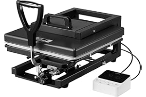 VEVOR Hybrid Heat Press, 15 x 15 inch, 8-in-1 Multifunction, Heat Up Fast and Even, All-New Patented Design, Easy to Control, Sublimation Press Machine for T-Shirts/Mugs/Tumblers/Caps/Plates, Black