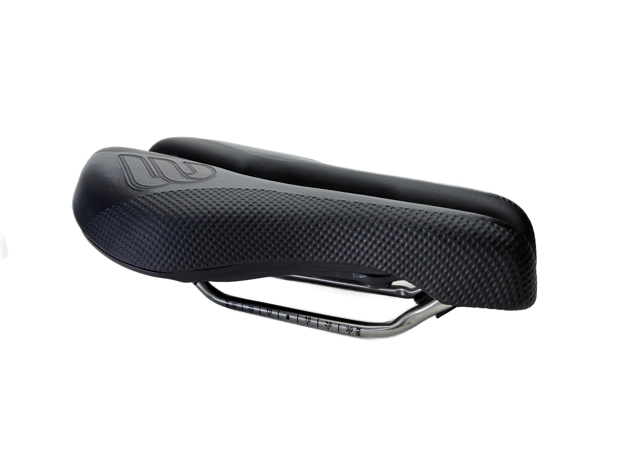 BiSaddle SRT 2.0 Adjustable Bicycle Saddle Noseless with Titanium Rails Custom Fit Comfort,Black w/Grey Accents