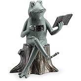 SPI Home Cast Aluminum Joy of Reading Frog Garden Sculpture