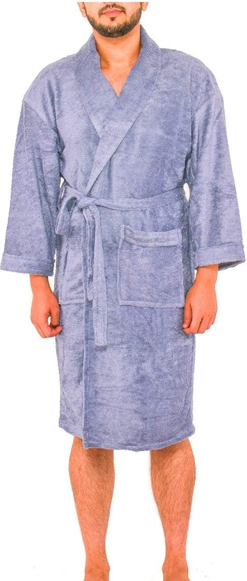 KOYOKA Rock Daniel 225 GSM, 100% Rich Cotton, Men's Luxury Bathrobe, 46" * 24", Grey