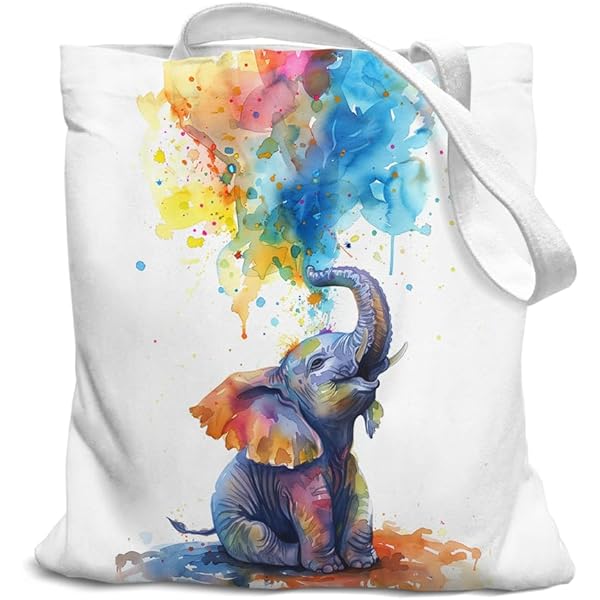 Amazon.com: TOPASION Elephant Tote Bag with Zipper Inner