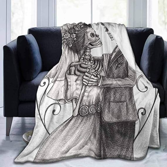 PlushFleece throw blankets 70x90in (Day Of The Dead) Soft