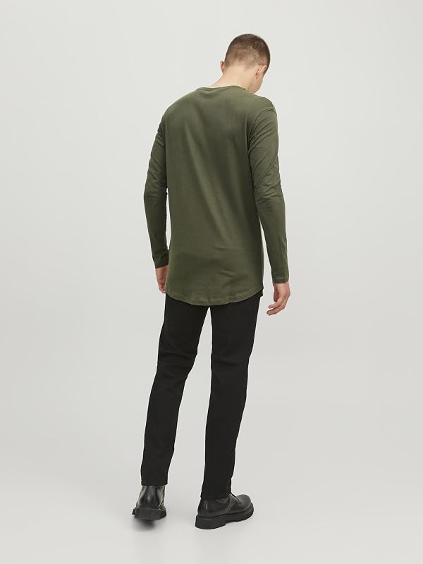 JJENOA TEE O-NECK LS NOOS, T-Shirt Uomo, Verde (Forest Night Fit:Relaxed), XL