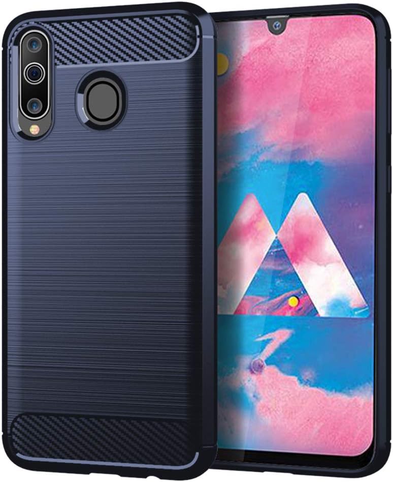 Samsung Galaxy M30 Case,MAIKEZI Soft TPU Brushed Anti-Fingerprint Full-Body Protective Phone Case Cover for Samsung Galaxy M30 2019 6.4" (Navy Brushed TPU)
