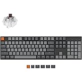 Keychron K10 Full Size 104 Keys Bluetooth Wireless Mechanical Gaming Keyboard for Mac Windows with Keychron Super Brown Switch, Multitasking/White LED Backlight/USB C Wired Computer Keyboard