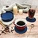 Enkore Drink Coasters Silicone Set of 6 (Dark Indigo) with Holder - Stay Put with No Slipping, Large Size Deep Condensation Trap - Friendly to All Table Types and Kid Safe