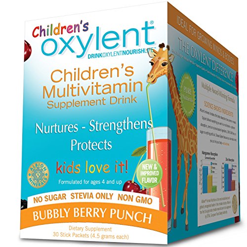 Vitalah, Children's Oxylent,Multi Supplement Drink, Bubbly Berry Punch, 30 Stick Packets, 4.5 g Each, Now Foods, 3 in 1 Sports Shaker Bottle, 25 oz