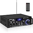 HiFi Stereo Audio Amplifier-BT-298Pro Bluetooth 5.0 Home Speakers Amplifier 50W X 2 Max. 600W Output Mini Digital Power Amplifier Receiver with Echo,MIC,USB, FM Radio
