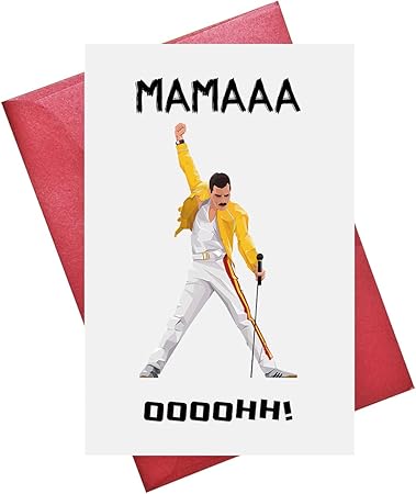 Amazon おもしろ母の日カード 母の日ギフト 母の日カード Mamaa Oooohh Freddie Mercuryカード 音楽愛好家向け グリーティングカード 文房具 オフィス用品