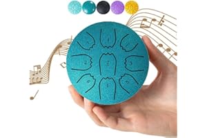 4 Inch 9 Notes Steel Tongue Chakra Drums,Steel Tongue Drum for Outside Garden,Waterproof Meditation Rain Chime,Drum Percussio
