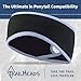 TrailHeads Women’s Ponytail Headband | Fleece Earband | Winter Running Headband - black/true blue