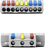 QWORK 7pc Wire Connector Set 3 In 9 Out Quick Connect Terminal Block 250V 32A view 5