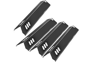 Paayox Grill Heat Shield 15 inch Replacement Parts for Dynaglo Grill DGF510SBP, Backyard Grill BY15-101-001-02, BHG Montana Grills, 4 Pcs Burner Covers Porcelain Steel Heat Plates Heat Shield Tent