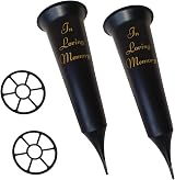 Caliko Set of 2 In Loving Memory Grave Vases with Spikes Black view 7