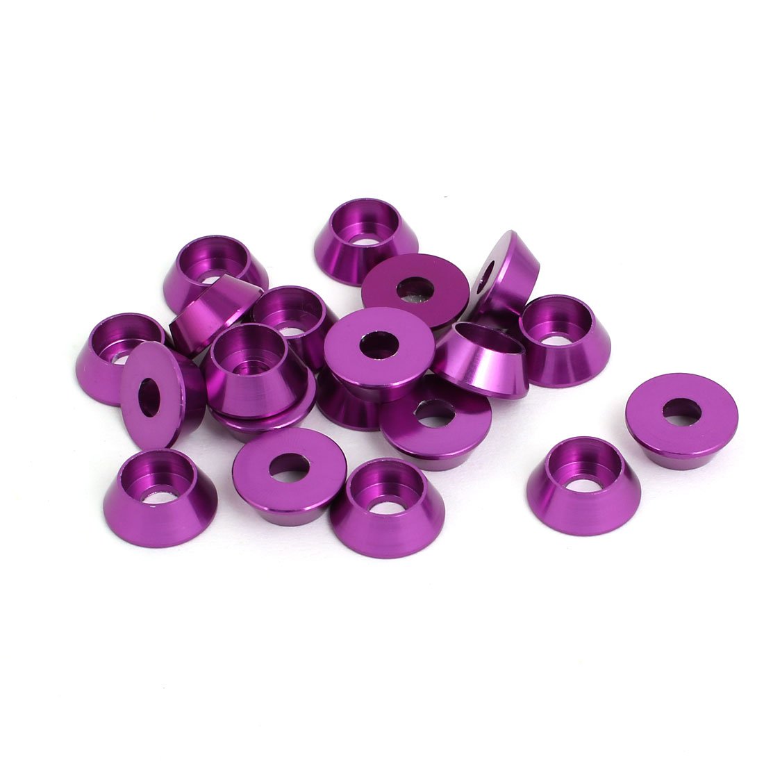 Sourcingmap M4 Aluminium Alloy Engine Bay Hatch Lid Bumper Washer Purple 20pcs — image 1