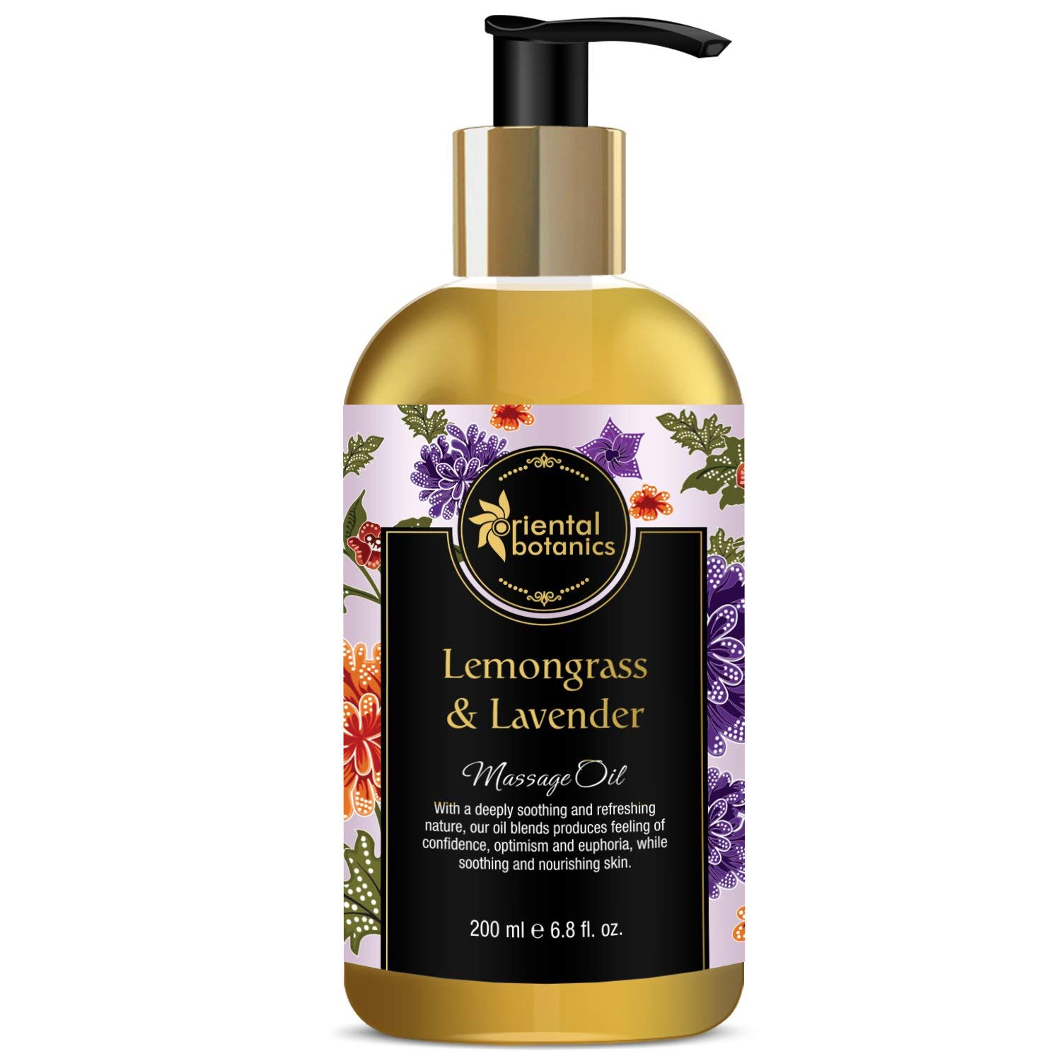 Oriental Botanics Body Massage Oil, Lemongrass and Lavender, 200ml
