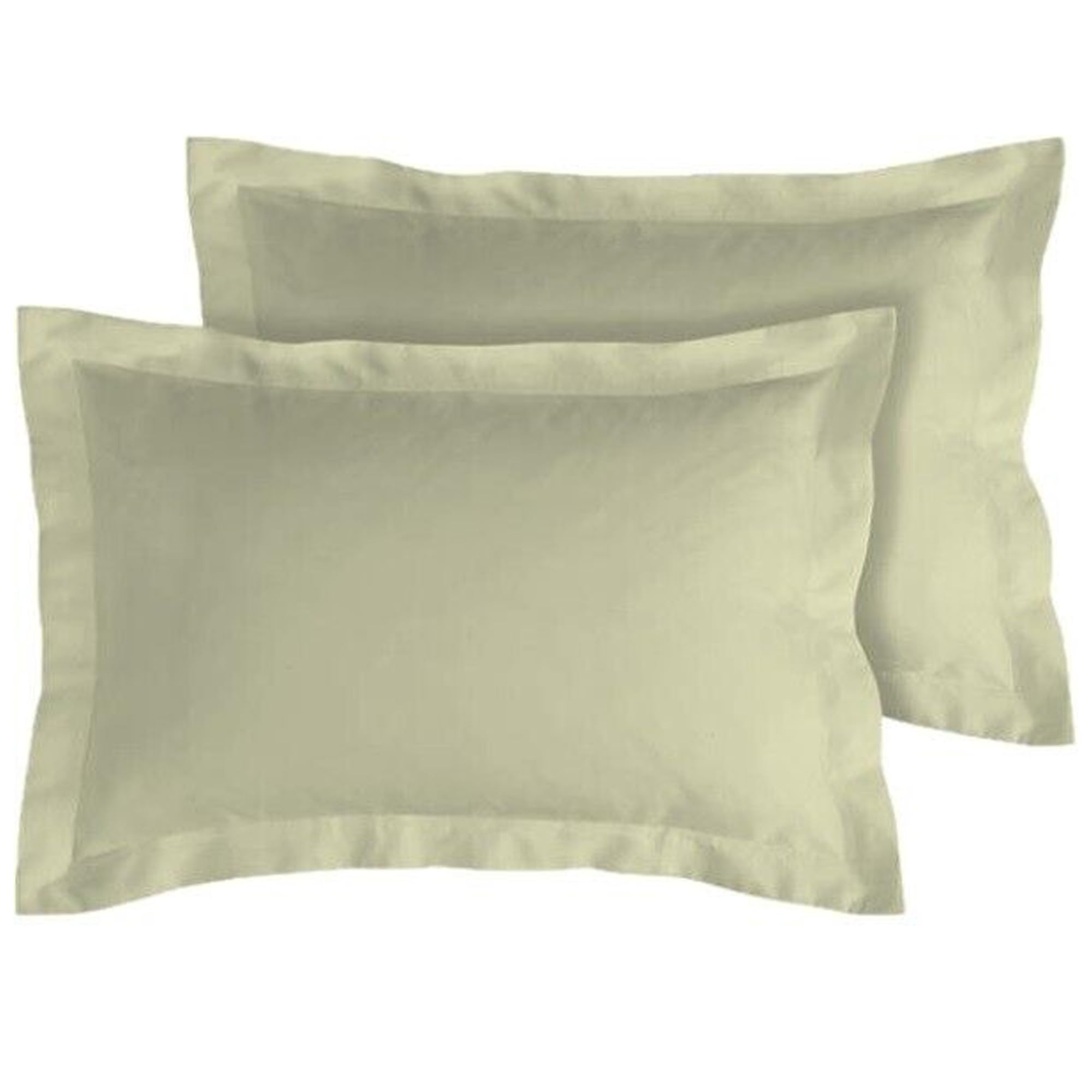 JRI® 50% COTTON AND 50% POLYESTER OXFORD PILLOW CASES-MACHINE WASHABLE-Pack of 2-CREAM - (Same Day Dispatch)