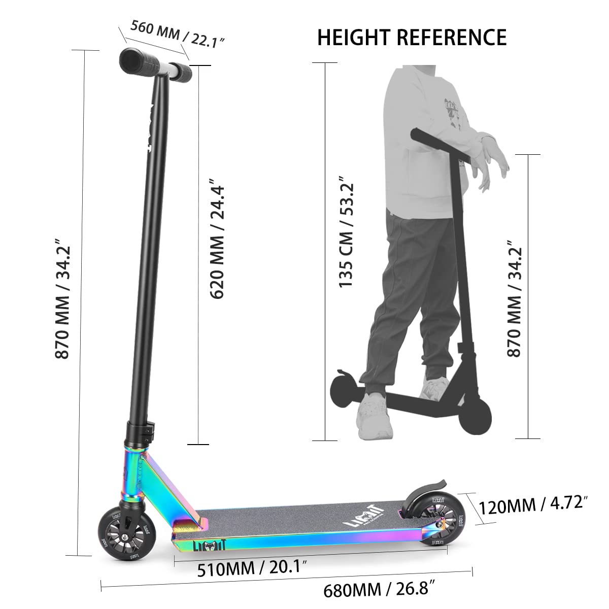 Trick Scooter-Intermediate and Be ginner Stunt Scooter Suitable for Children, Teenagers and Adults 8 Years Old and Above