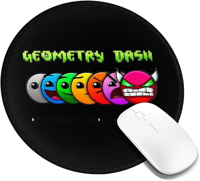 Zhangyanq Geo-met-ry Da-sh Rubber Round Mouse Pad 7.9x7.9 Inches Non Slip Perfect for Working and Gaming
