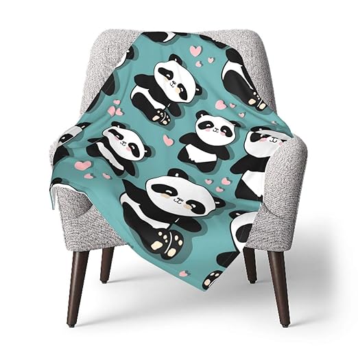 Cute Panda Design Throw Blanket Baby Unisex Breathable