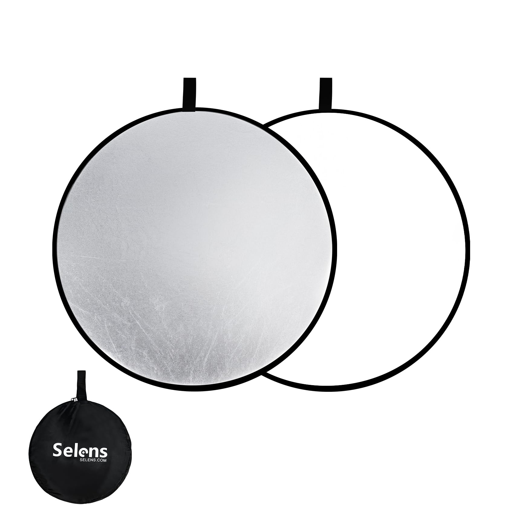 Photo 1 of Selens 2 in 1 Foldable 17inch/45cm Light Reflector,Collapsible Disc Photography Reflector Silver,White for Portable Portrait Photography and Outdoor Lighting