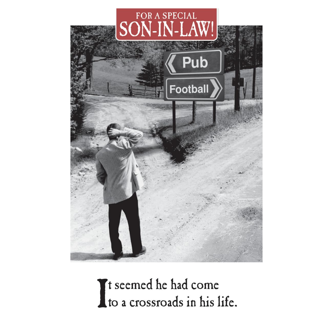 On the Ceiling, For a Special Son in Law Birthday Card, Pub or Football!, Black, White & Red