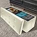 Sorbus Storage Bench Chest – Collapsible/Folding Bench Ottoman with Cover – Perfect Hope Chest, Pouffe Ottoman, Coffee Table, Seat, Foot Rest, and More – Contemporary Faux Leather, Large (Beige)