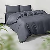 HOT SLEEPER SHEETS King/Cal King Duvet Cover Set, 100% Viscose Derived from Bamboo, 3 Pieces, 1 Zipper Closure Duvet Cover (106"x90") and 2 Pillowcases (20"x40") Cooling & Silky Soft (Dark Grey)