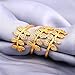 U7 Jewelry Clear CZ 18K Gold Plated Statement Leaf Long Ring