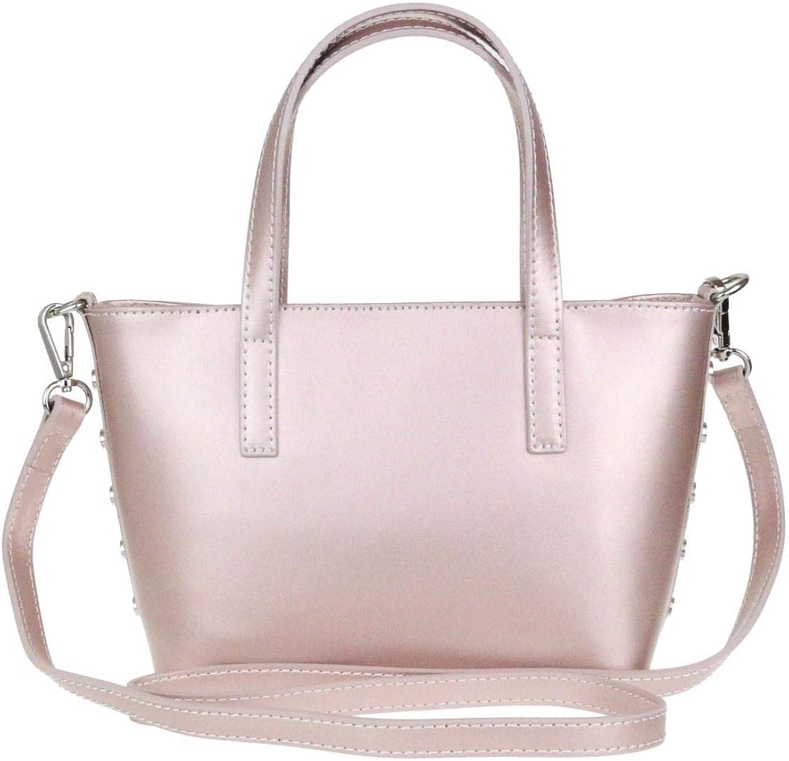 Girly Handbags Winged Real Leather Handbag - Metallic Champagne - Image 4