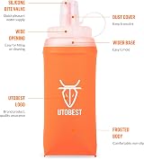 UTOBEST Soft Flask 2x350ml Collapsible Water Bottle TPU Orange Running view 4
