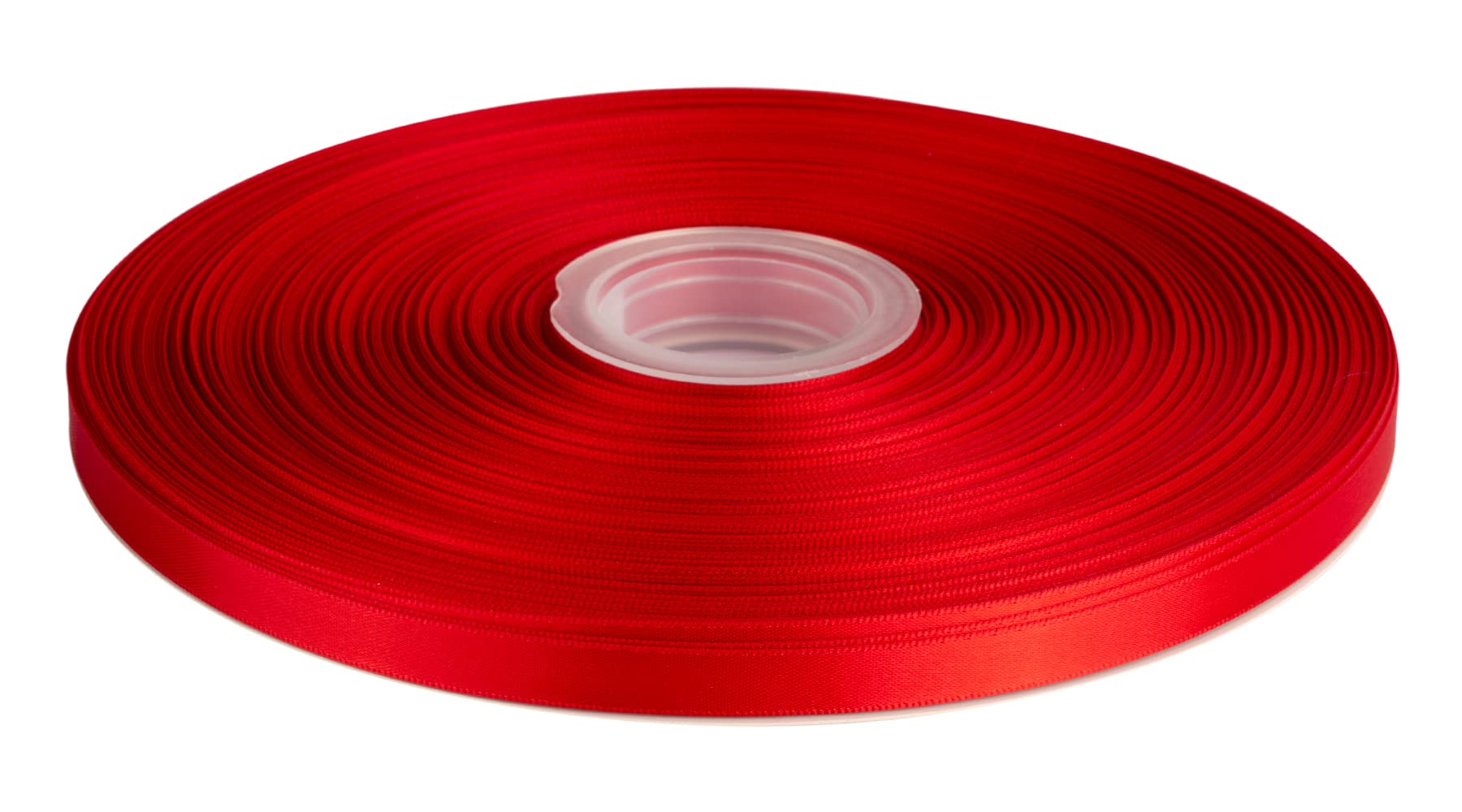 Double Faced Satin Ribbon, 9mm X 91M, Solid Polyester Ribbon for Gift Wrapping, Crafts, Wedding Party Ceremony Decoration, Floral Arrangement, Sewing (Red) — image 1