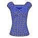 ZAFUL Women's 1950's Vintage Polka Dot Top Retro Tee Button Retro Puff Sleeves Multiple Colors