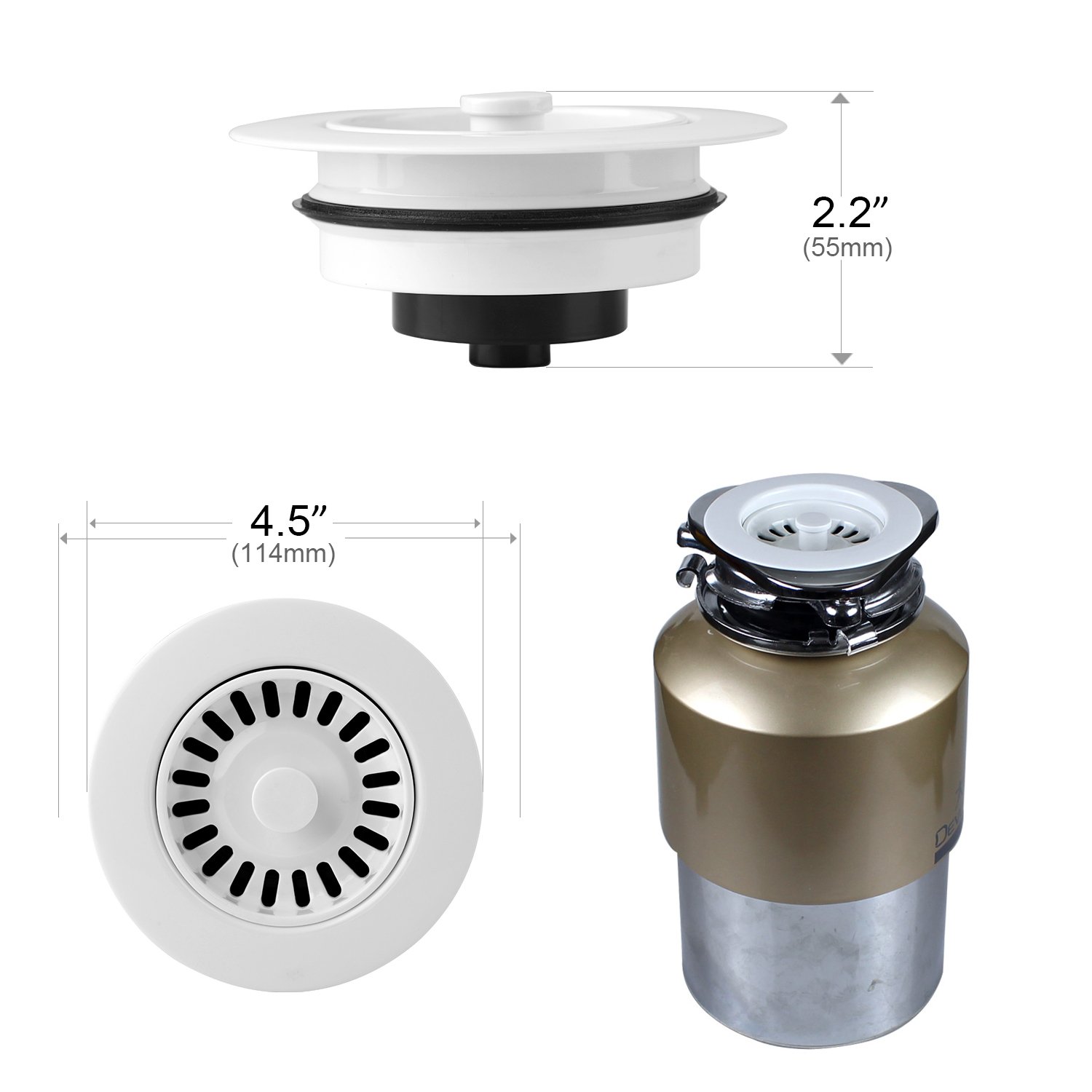 Disposal Flange, KEBE Sink Stopper For Garbage Disposals With Removable Basket Sink Strainer And