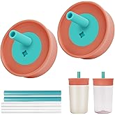 XHJH Replacement Lid for Owala Kids Insulation 15 Oz and 12 Oz, Spill Resistant Replacement Cap, Flexible Removable Straw, Easy to Clean, BPA-Free Dishwasher Safe, Accessories for Owala Kids,Coral*2