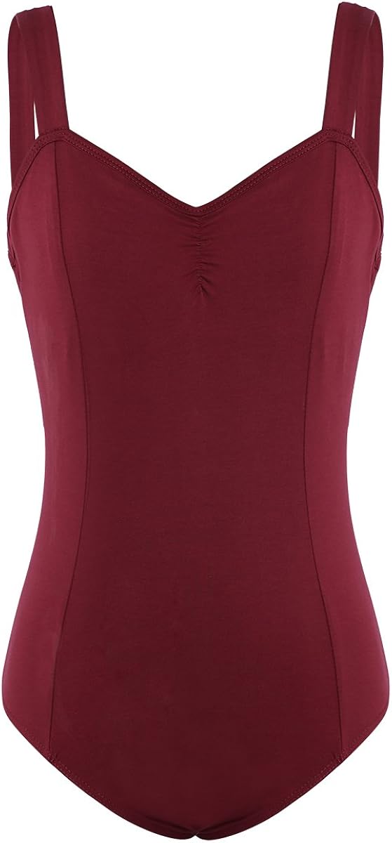 Freebily Womens Sleeveless Basic Tank Leotard Built In Shelf Bra Ballet