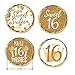White and Gold Sweet 16 Birthday Party Favor Chocolate Kisses Candy Stickers, Sweet Sixteen Stickers - 180 Count