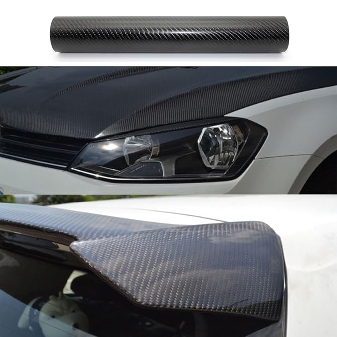 4D Carbon Folie Klebefolie Schwarz Klebend Carbon Roll 30 X 200 cm Fahrzeug KFZ