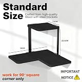 SRIWATANA Corner Shelves 2 Tier Floating Wall Mounted Rustic Black view 3