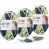Bernat Blanket Yarn - Big Ball (10.5 Oz) - 2 Pack With Pattern Cards