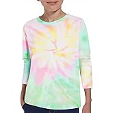 Haloumoning Boys Tie Dye Shirts Kids Long Sleeve Crewneck Shirt Casual Hippies Tees Tops 5-14 Years