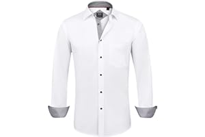 Alimens & Gentle Mens Long Sleeve Dress Shirts Wrinkle Free Casual Button Down Shirts
