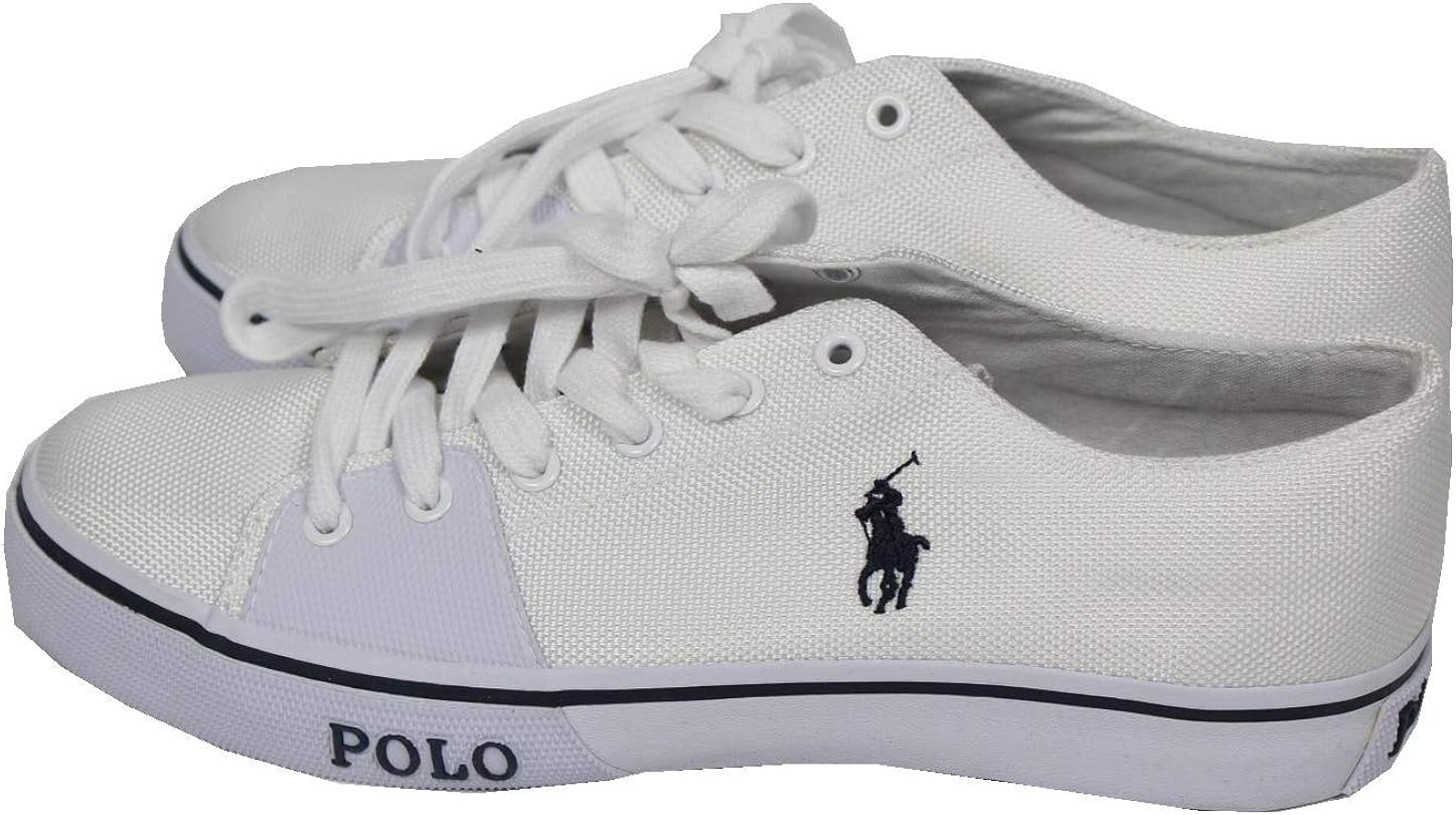 Ralph Lauren Baskets en toile pour homme Blanc Blanc Blanc., 42