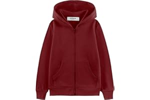 Kid Nation Kids Soft Brushed Fleece Zip-Up Hooded Sweatshirt Hoodie for Boys or Girls 4-12 Years