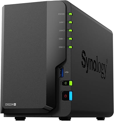 Synology 2-Bay DS224+ NAS Black Metal Computer Laptop Storage Server