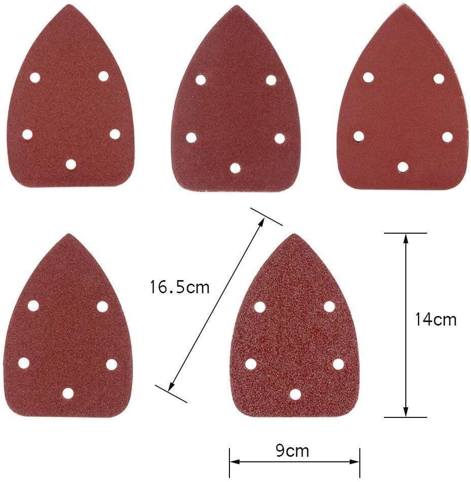 Sanding Sheets BE-TOOL 40 PCS Mouse Sanding Sheets Triangle sanding paper Fit sanders of 140mm,5 Holes Detail Sander Paper,10 PCS of Each 60 80 120 240 - Image 3