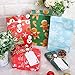 FUNARTY 96pcs Christmas Gift Bags, 5x9.8 Inches Goody Paper Bags in 16 Designs Xmas Treat bags for Classrooms, Party Favors, Kraft Holiday Goodie Wrapping