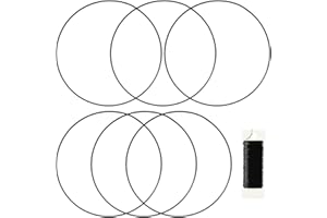 MJRASG 6 Pack Floral Hoops 24 Inch Metal Rings for Crafts Macrame Rings, DIY Wreaths, Dream Catcher Crafts, Black