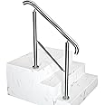 Staircase Handrail Porch Deck Patio Railing for Outdoor and Indoor 330lbs Side Load Stairs Handrailings Stainless Steel Fits 1-3 Steps (Style 2)
