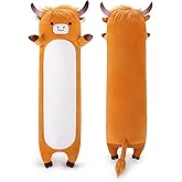Sprinqdawin Large Highland Cow Stuffed Animal,33.5” Long Highland Cow Plush,Cute Plushies Animal Body Pillow,Kawaii Plush Toys Animals Gift,Sleeping Hugging Pillow Cushion for Kids Adults Birthday